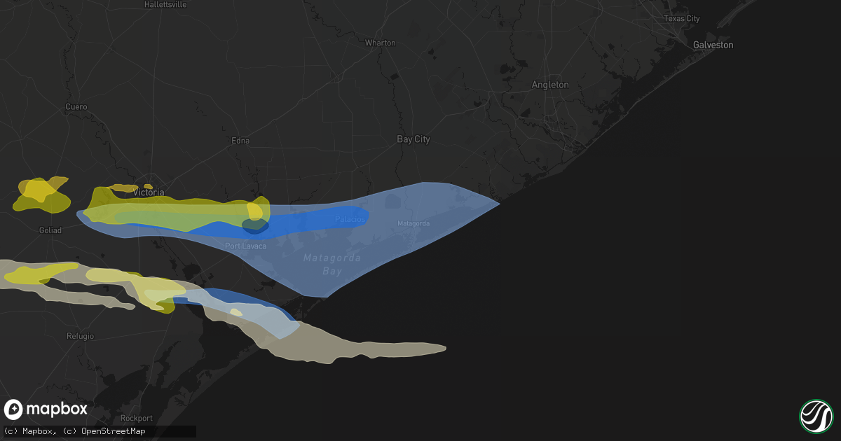 Hail map in Matagorda, TX on May 1, 2026