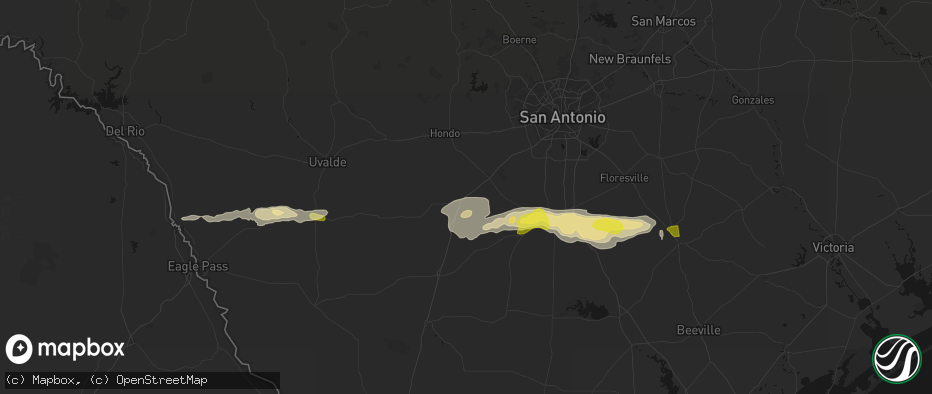 Hail map in Moore, TX on May 1, 2026