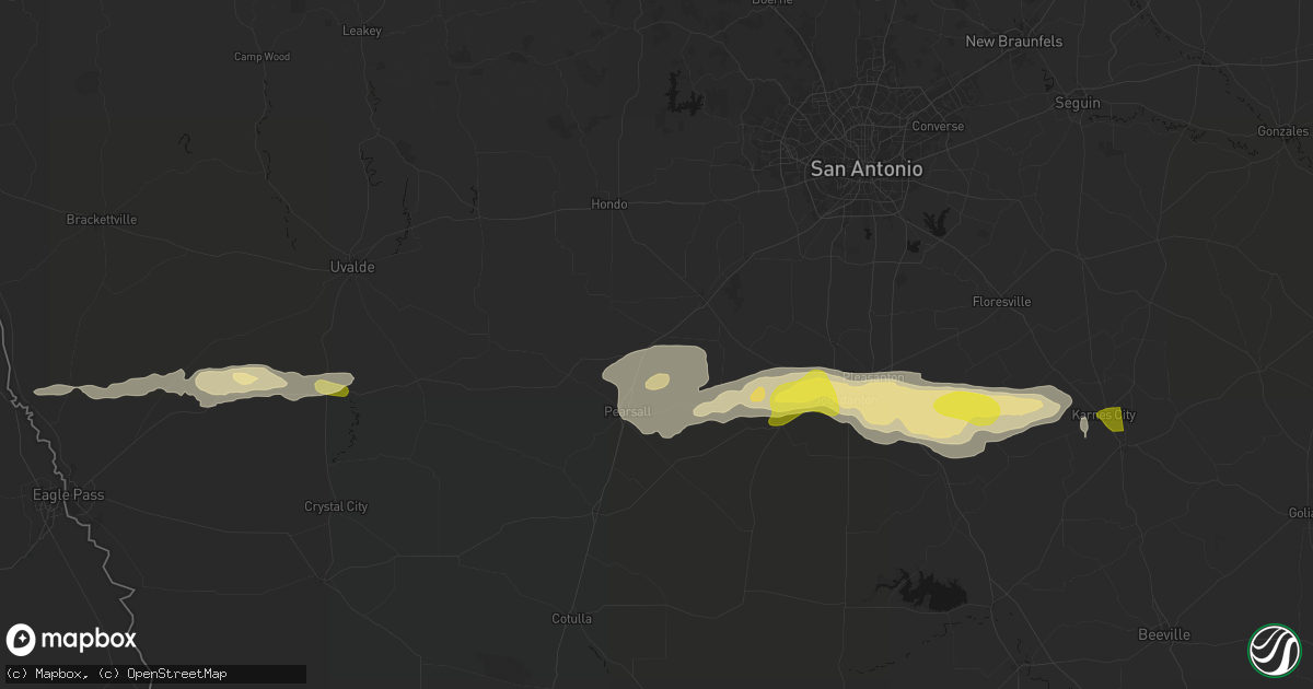 Hail map in Moore, TX on May 1, 2026
