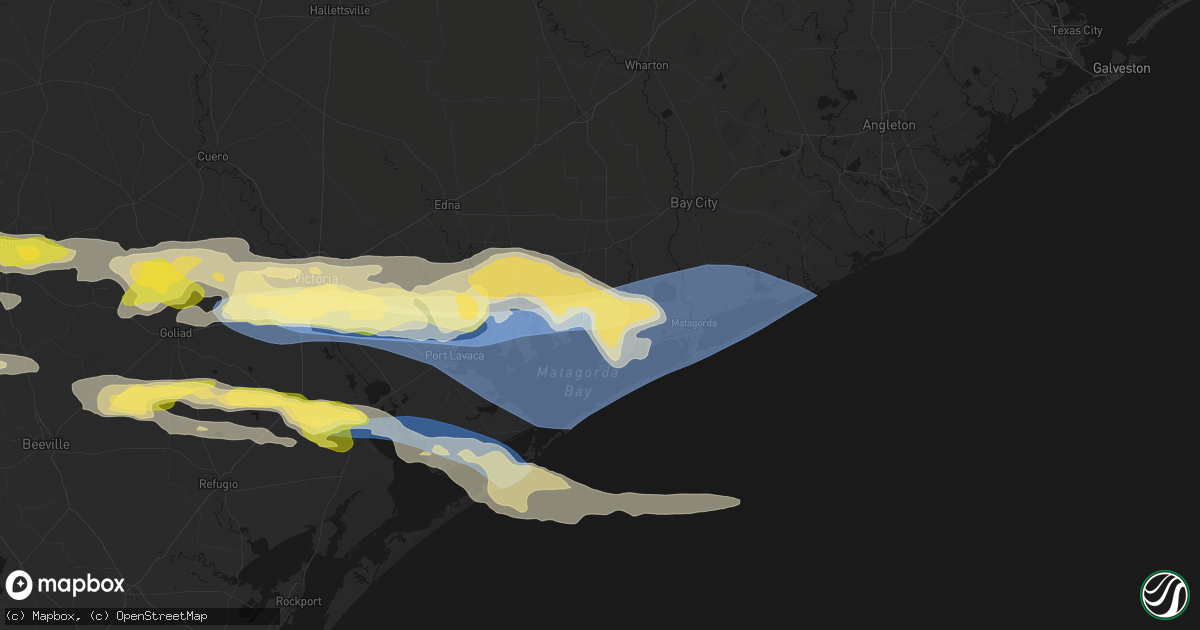 Hail map in Palacios, TX on May 1, 2026