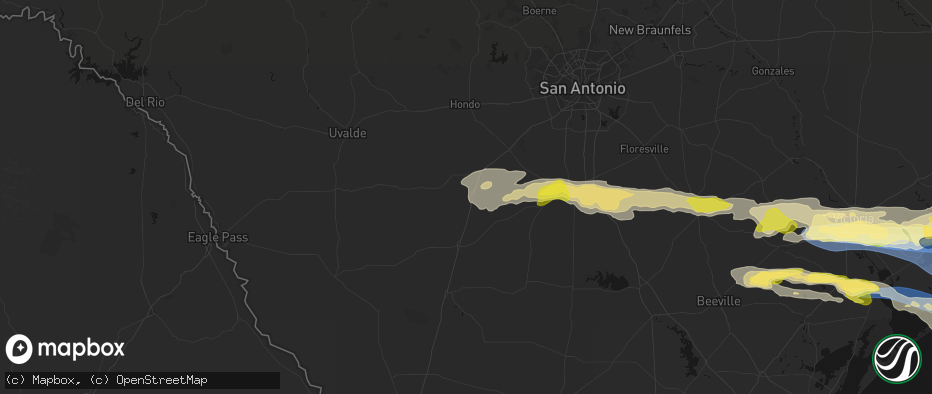 Hail map in Pearsall, TX on May 1, 2026