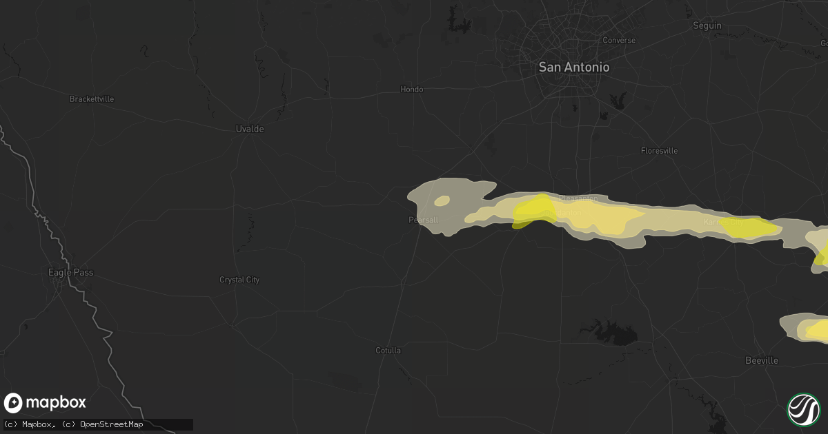 Hail map in Pearsall, TX on May 1, 2026
