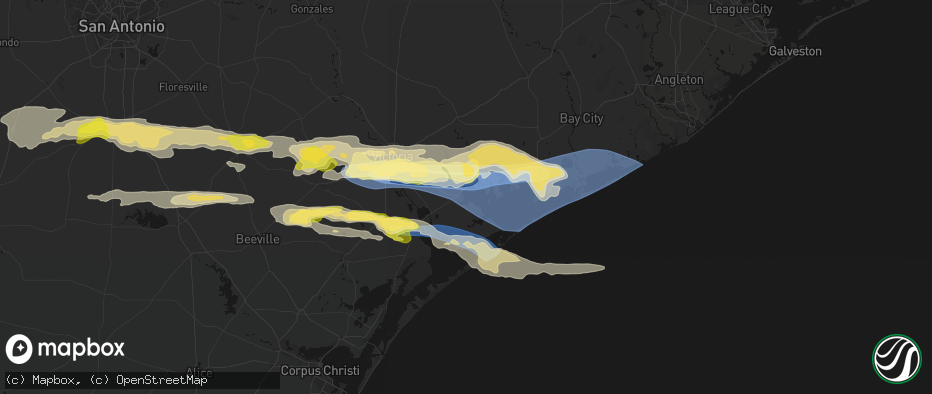 Hail map in Port Lavaca, TX on May 1, 2026