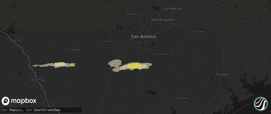 Hail map in Poteet, TX on May 1, 2026