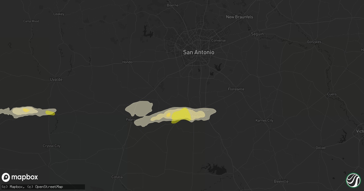 Hail map in Poteet, TX on May 1, 2026
