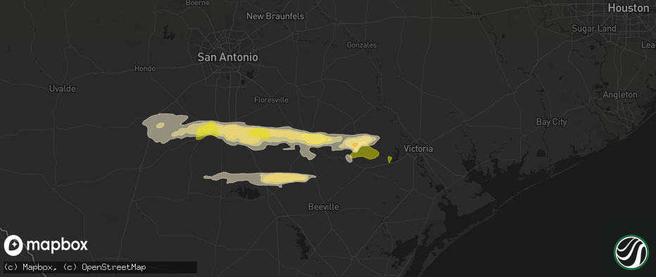 Hail map in Runge, TX on May 1, 2026