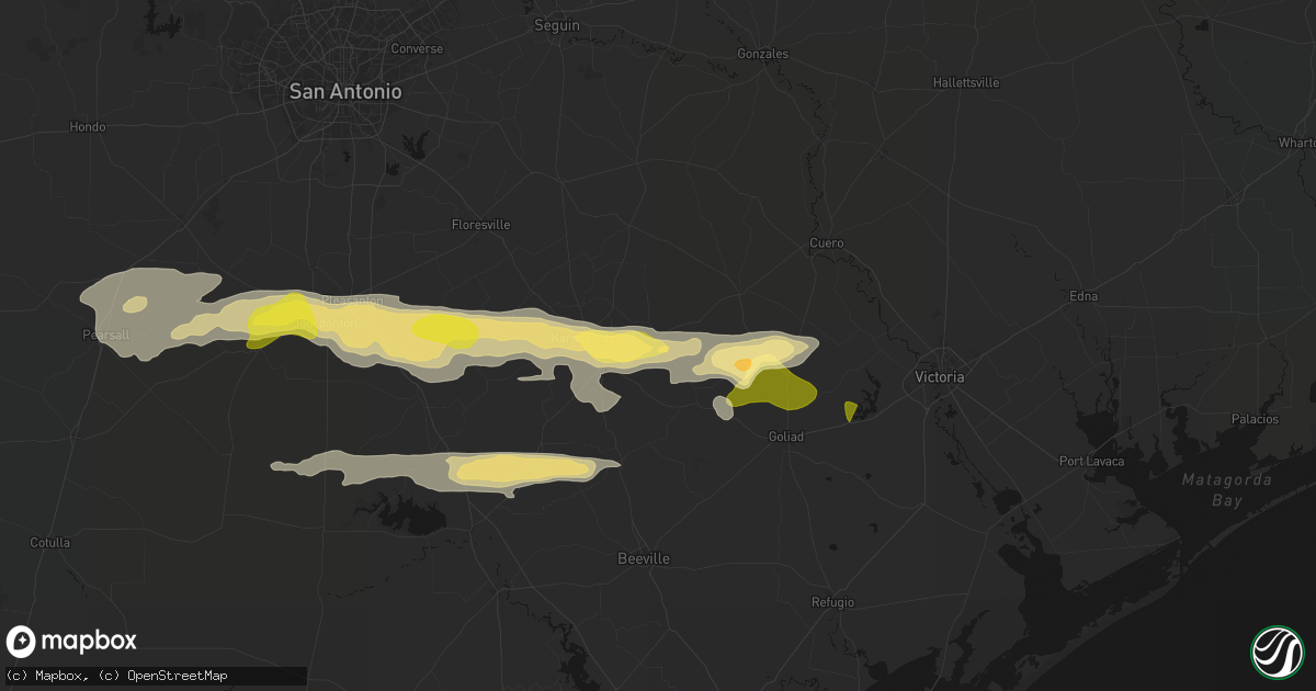 Hail map in Runge, TX on May 1, 2026