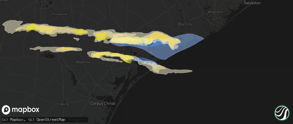 Hail map in Seadrift, TX on May 1, 2026