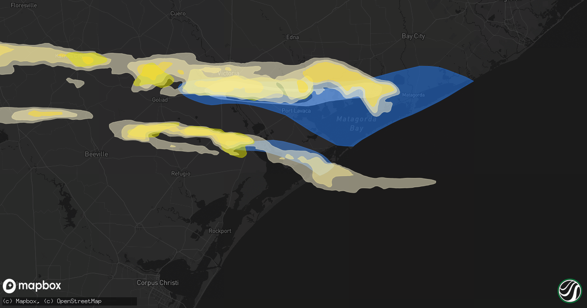 Hail map in Seadrift, TX on May 1, 2026