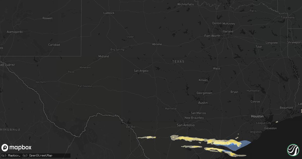 Hail map in Texas on May 1, 2026