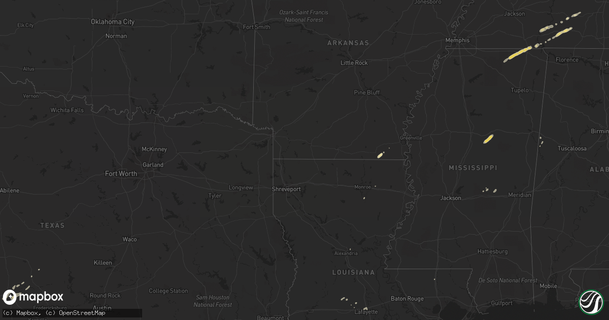 Hail map in Mississippi on May 2, 2011