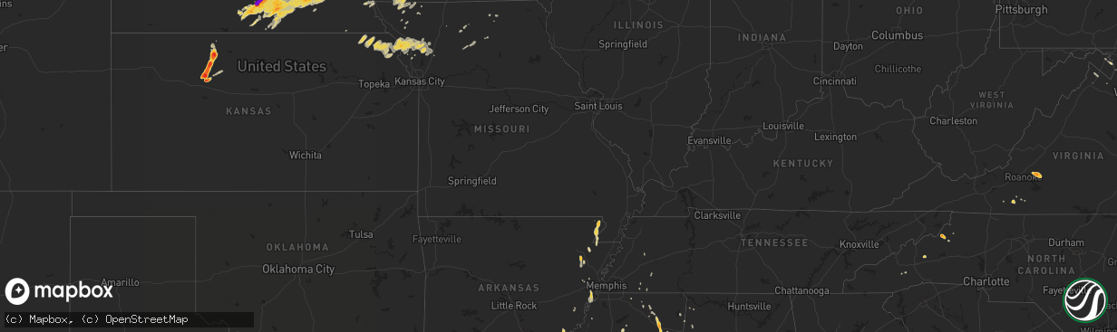 Hail map on May 2, 2012