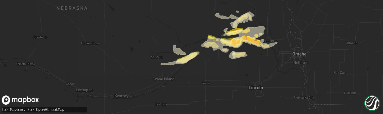 Hail map in Clarks, NE on May 2, 2015