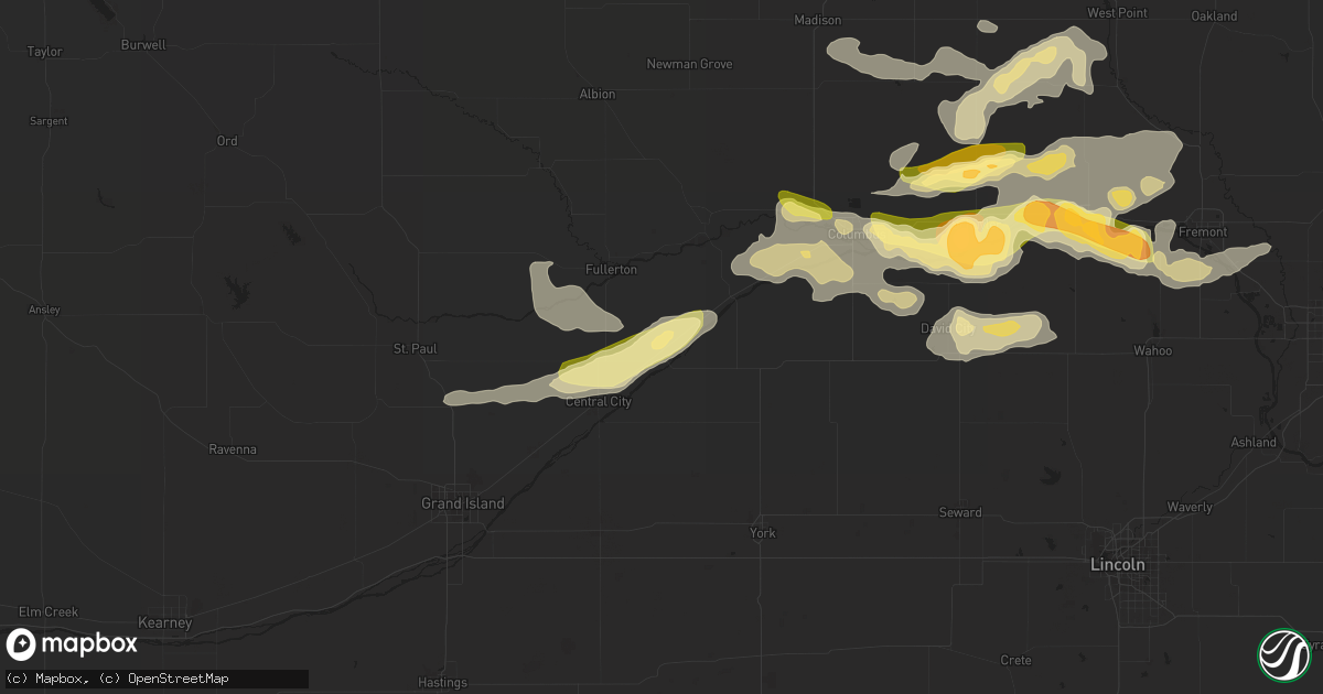 Hail map in Clarks, NE on May 2, 2015