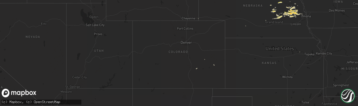 Hail map in Colorado on May 2, 2015