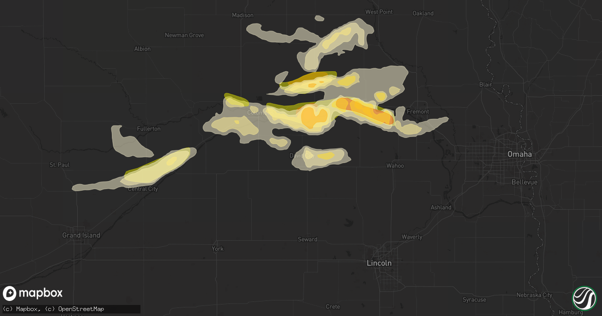 Hail map in David City, NE on May 2, 2015