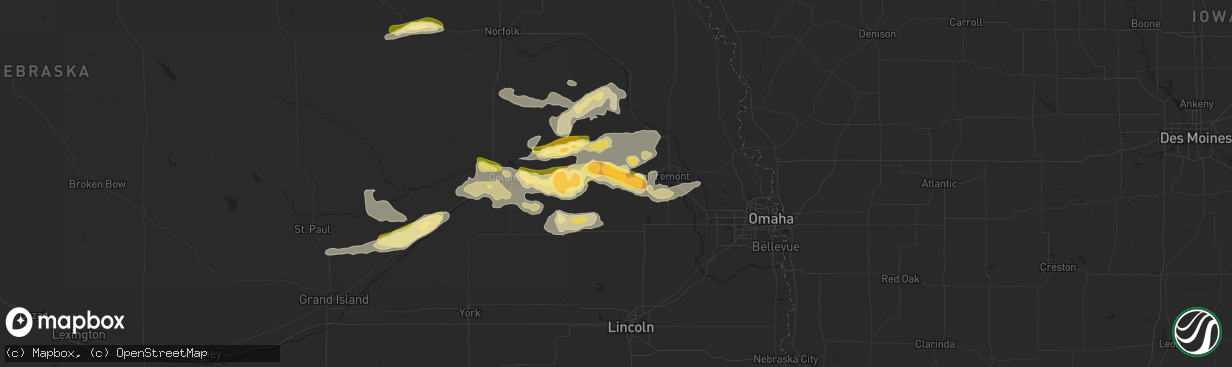Hail map in Morse Bluff, NE on May 2, 2015