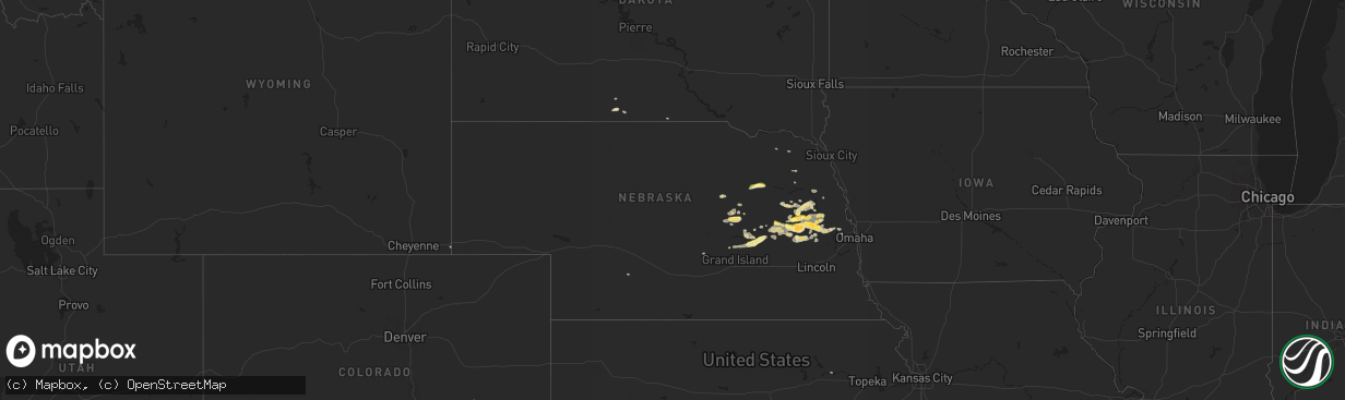 Hail map in Nebraska on May 2, 2015