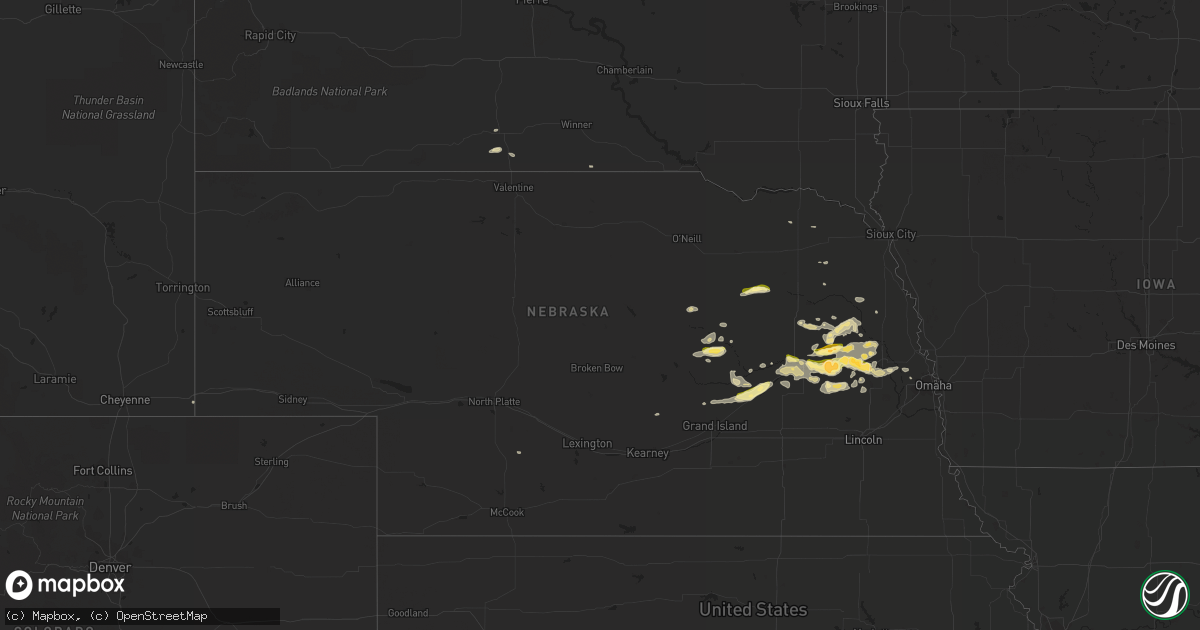 Hail map in Nebraska on May 2, 2015