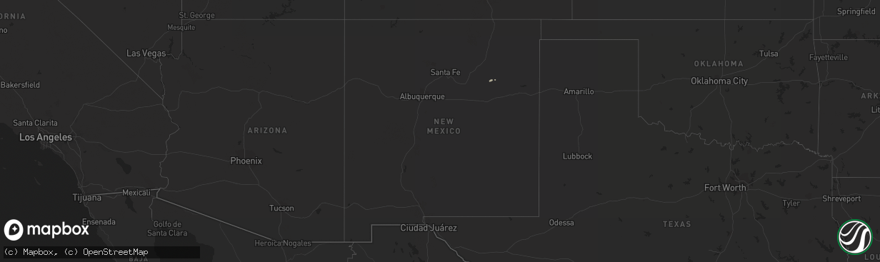 Hail map in New Mexico on May 2, 2015