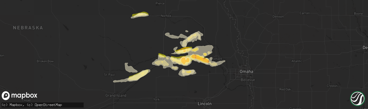 Hail map in Schuyler, NE on May 2, 2015