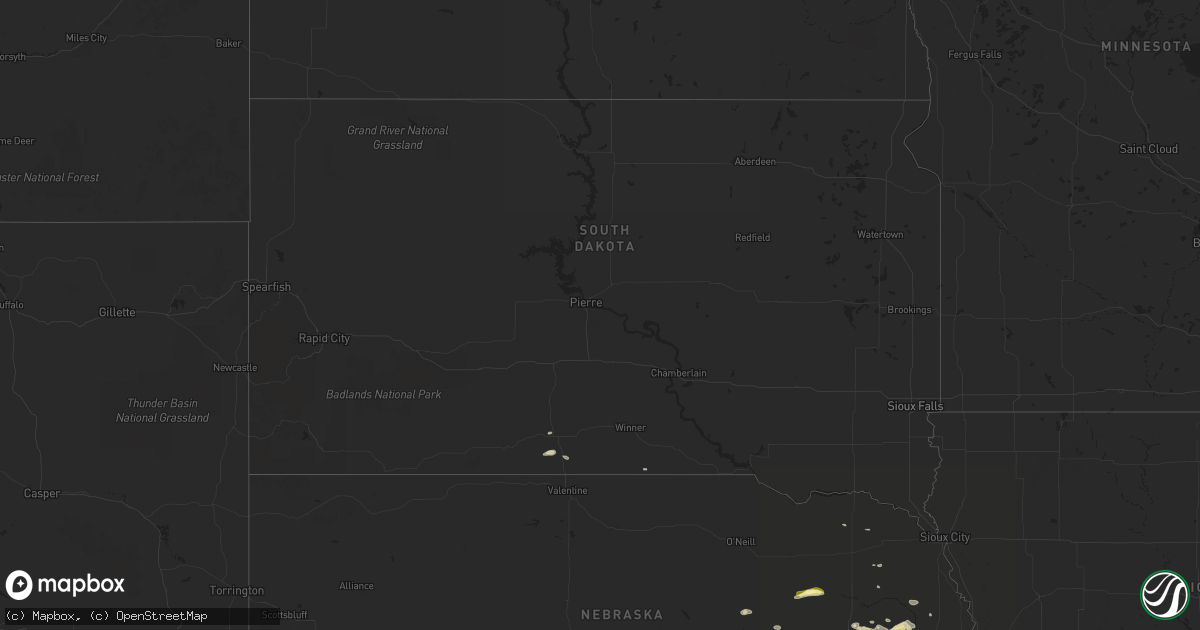 Hail map in South Dakota on May 2, 2015