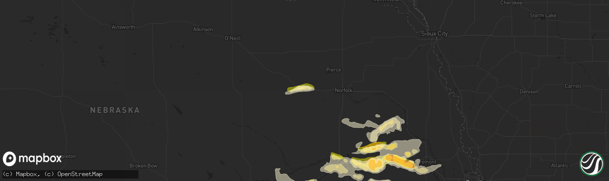 Hail map in Tilden, NE on May 2, 2015