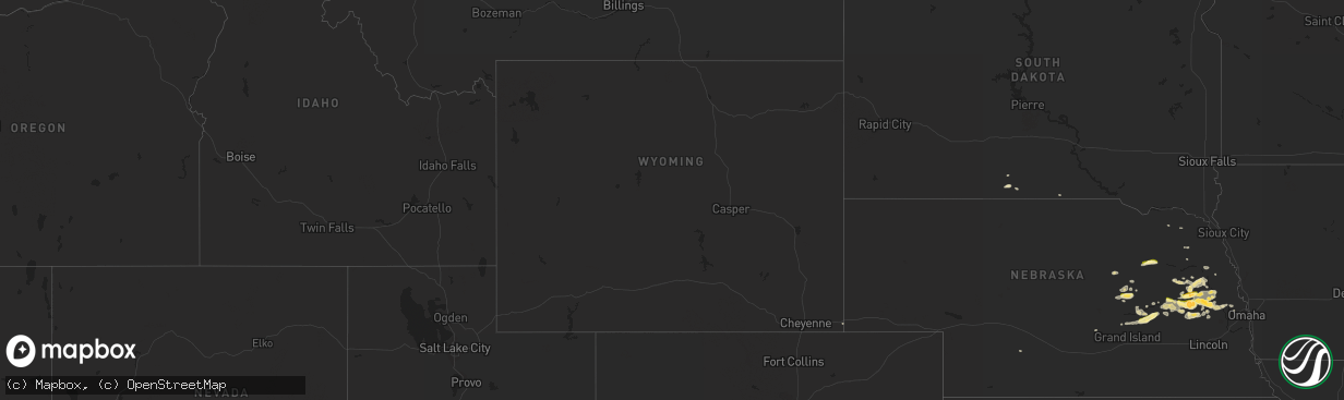 Hail map in Wyoming on May 2, 2015