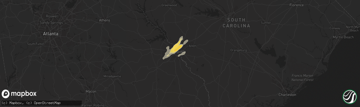 Hail map in Augusta, GA on May 2, 2016