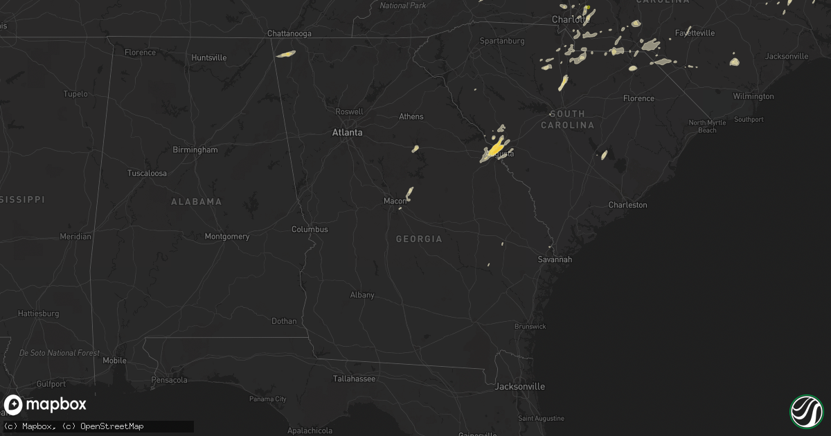 Hail map in Georgia on May 2, 2016