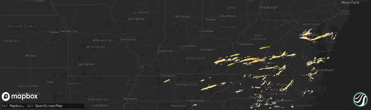 Hail map in Kentucky on May 2, 2016