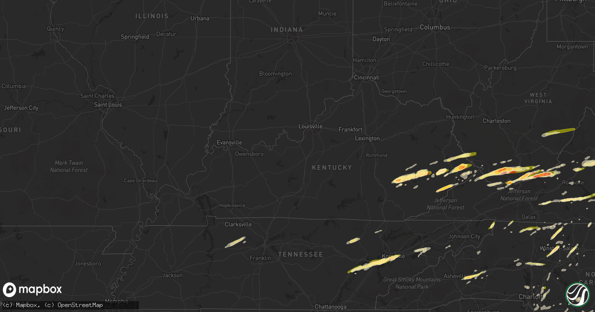 Hail map in Kentucky on May 2, 2016