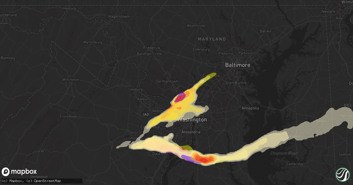 Hail map in Rockville, MD on May 2, 2016