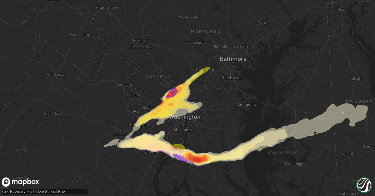 Hail map in Silver Spring, MD on May 2, 2016