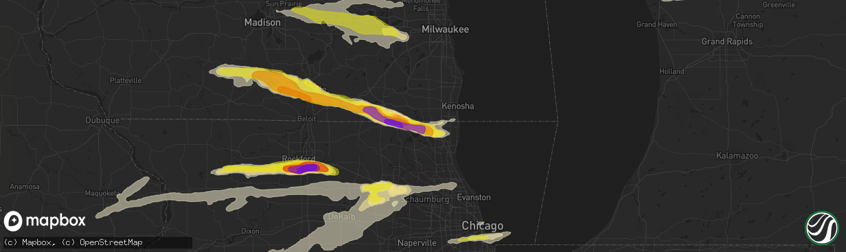 Hail map in Antioch, IL on May 2, 2018