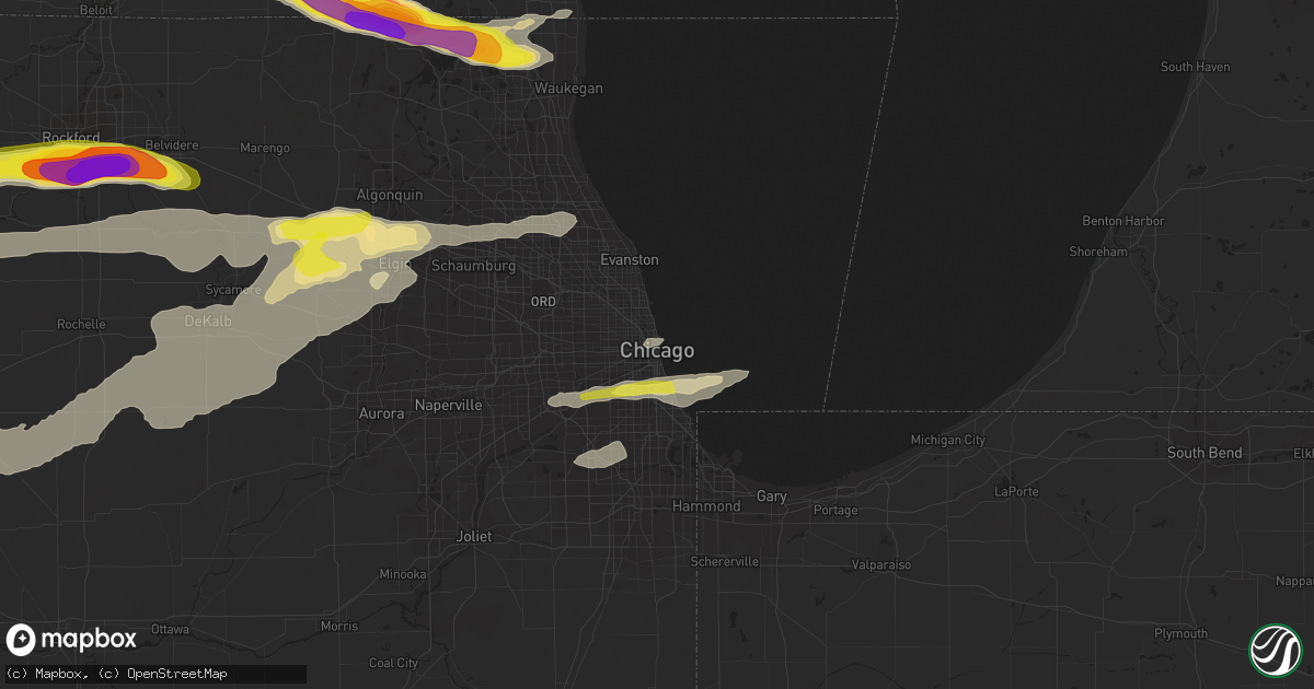 Hail map in Chicago, IL on May 2, 2018