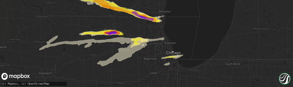 Hail map in Elgin, IL on May 2, 2018