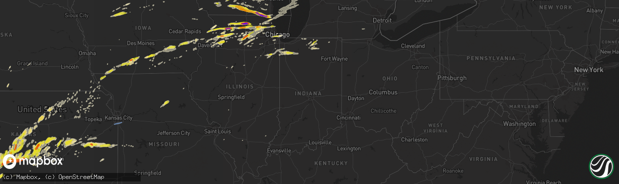 Hail map in Indiana on May 2, 2018