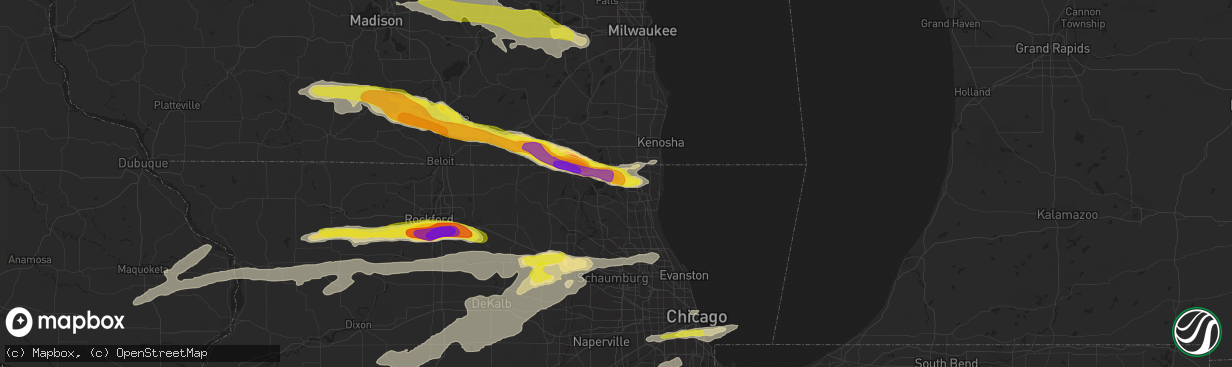 Hail map in Lake Villa, IL on May 2, 2018