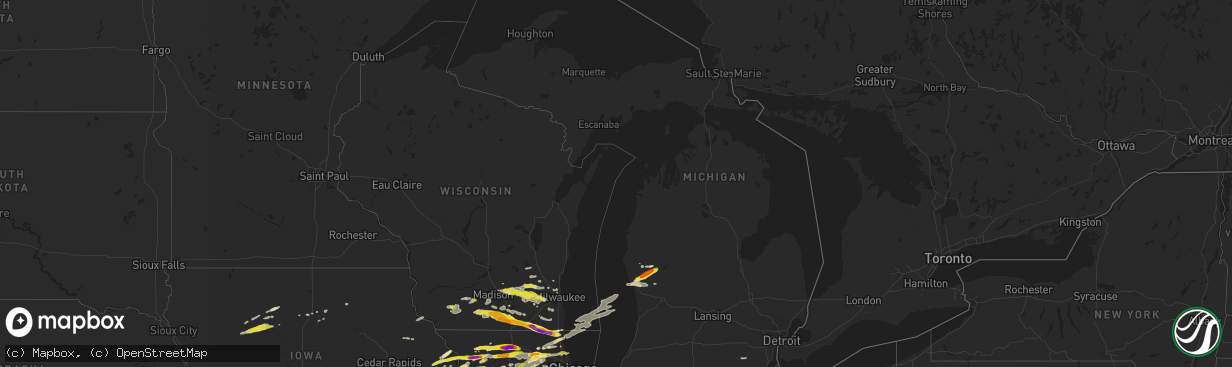 Hail map in Michigan on May 2, 2018