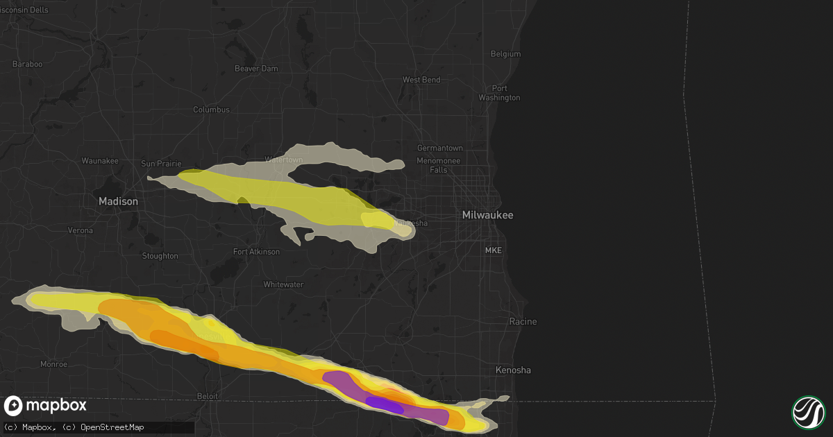 Hail map in Waukesha, WI on May 2, 2018