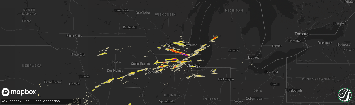 Hail map on May 2, 2018