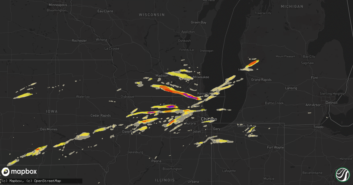 Hail map on May 2, 2018