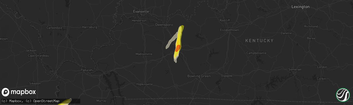 Hail map in Beaver Dam, KY on May 2, 2019