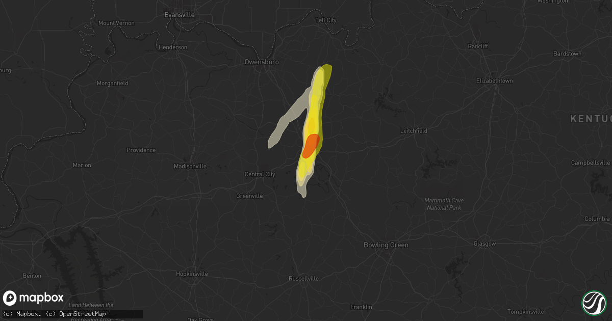 Hail map in Beaver Dam, KY on May 2, 2019