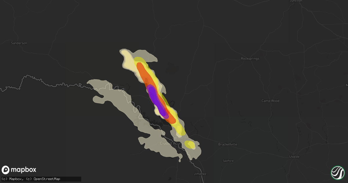 Hail map in Del Rio, TX on May 2, 2019