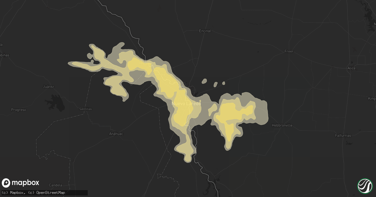 Hail map in Laredo, TX on May 2, 2019