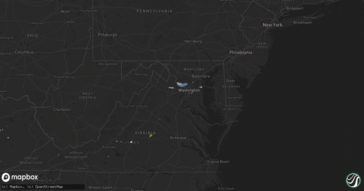 Hail map in Maryland on May 2, 2019