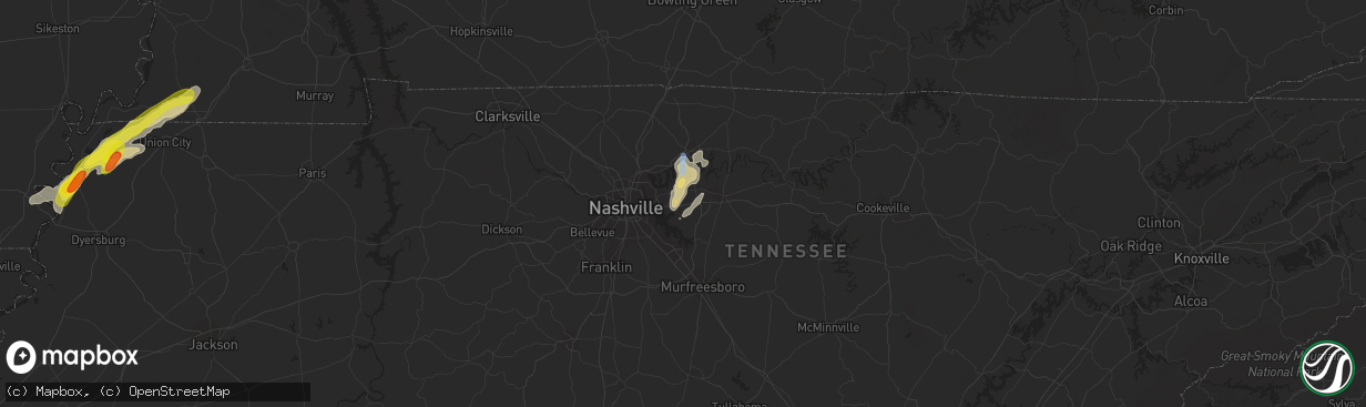 Hail map in Mount Juliet, TN on May 2, 2019