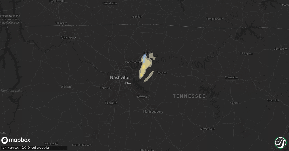 Hail map in Mount Juliet, TN on May 2, 2019